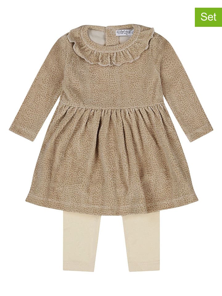 Dirkje 2-częściowy zestaw w kolorze jasnobrązowo-kremowym rozmiar: 92