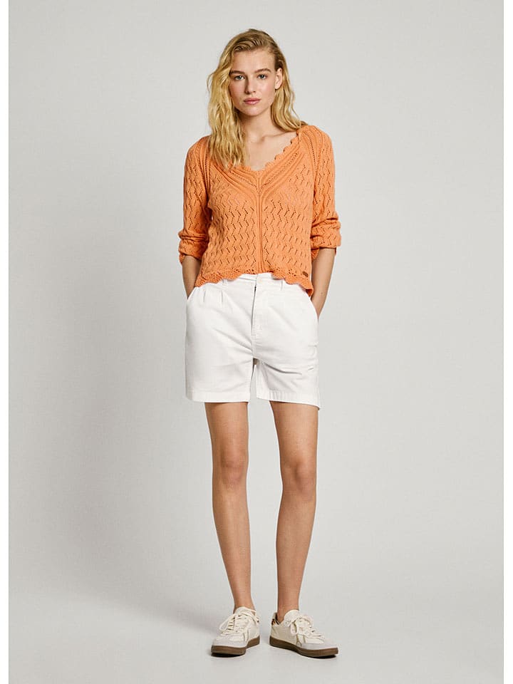 Pepe Jeans Szorty chino "Vania" - Regular fit - w kolorze białym rozmiar: XL