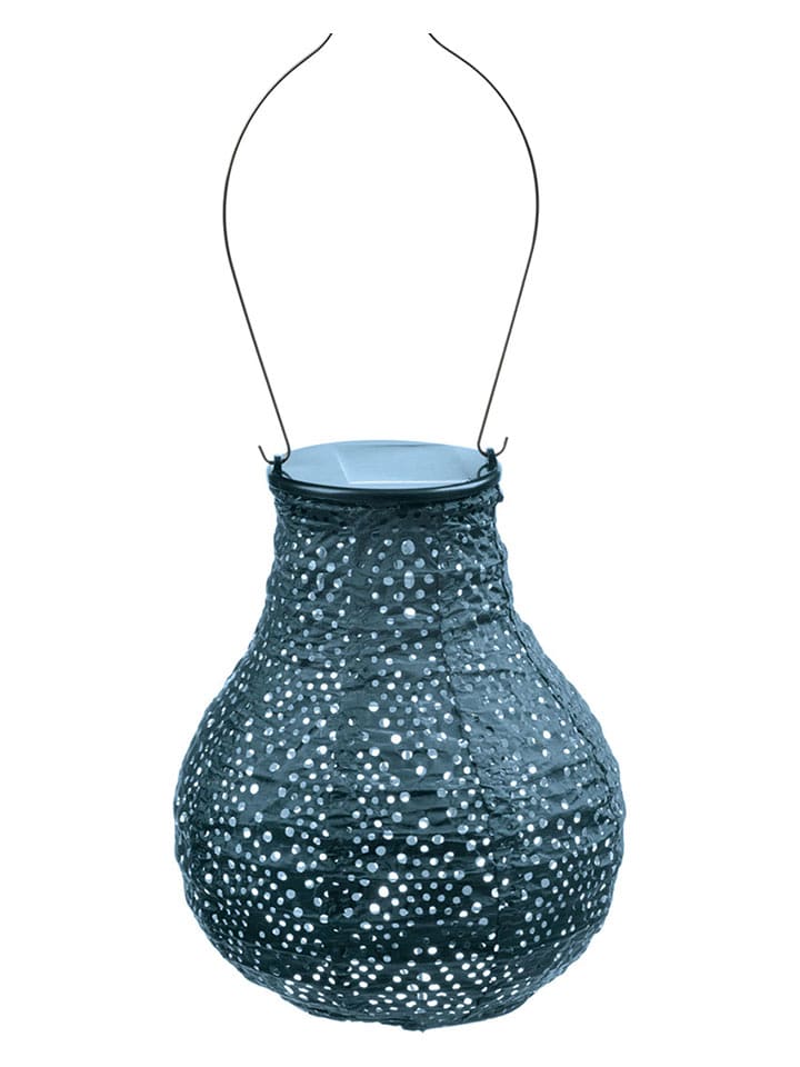 Lumiz Lampion solarny LED "Ikat Bulb" w kolorze morskim - wys. 20 x Ø 16 cm rozmiar: onesize