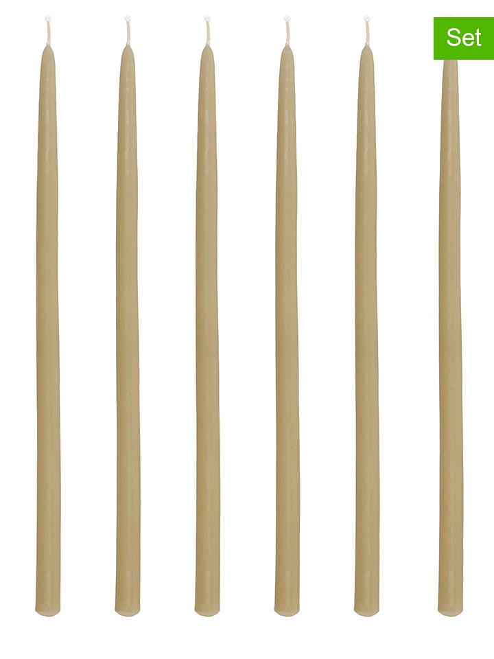 Villa Collection Świece (6 szt.) "Altri" w kolorze beżowym rozmiar: onesize