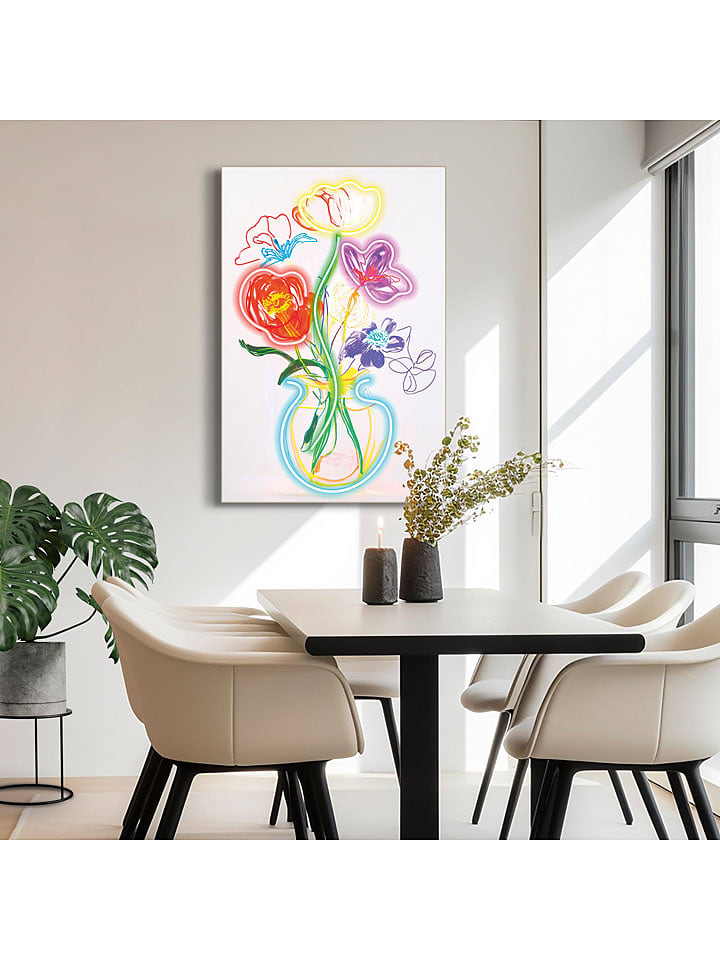 Orangewallz Druk artystyczny "Floral Glow" w ramce rozmiar: 60x90 cm