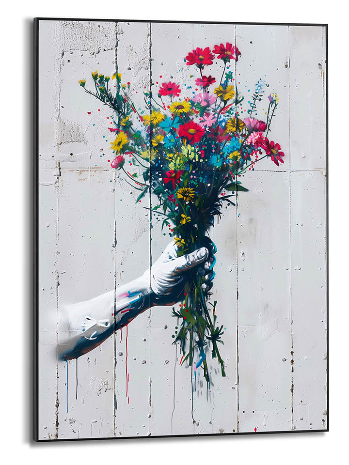 Orangewallz Druk artystyczny "Punch of Flowers" w ramce rozmiar: 50x70 cm
