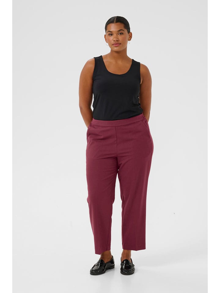 KAFFE curve Spodnie "Sakira" w kolorze bordowym rozmiar: 42