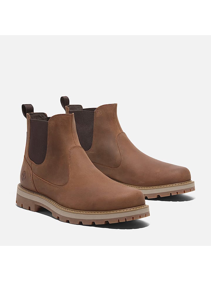 Timberland Skórzane sztyblety "Britton Road Mid" w kolorze jasnobrązowym rozmiar: 46