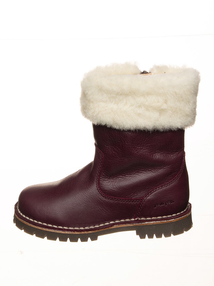 POM POM Skórzane kozaki zimowe w kolorze fioletowym rozmiar: 32