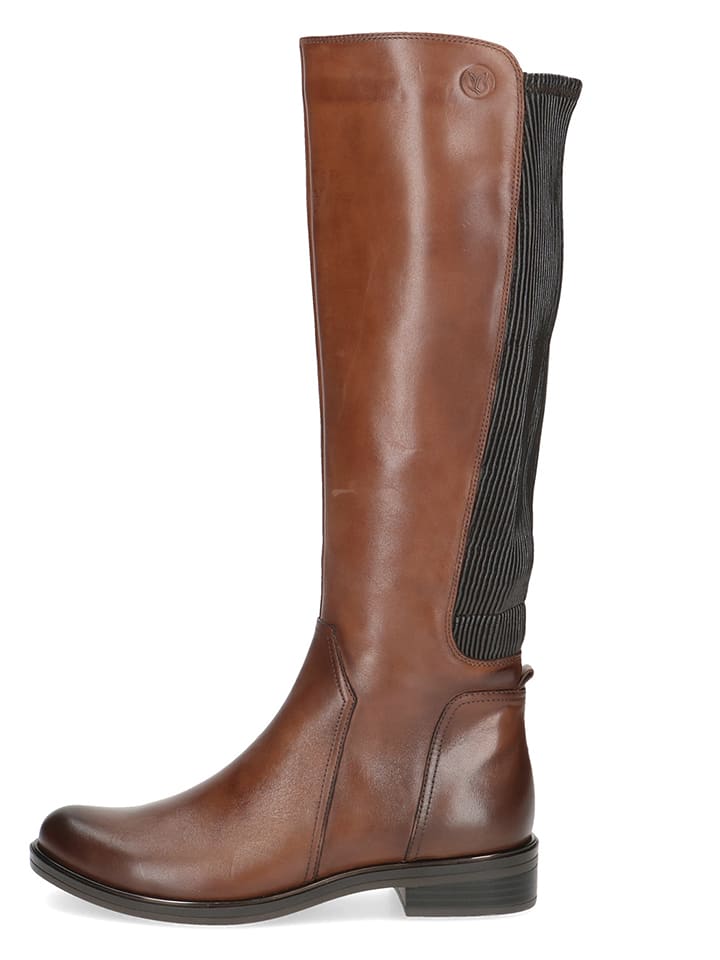 Caprice Skórzane kozaki w kolorze jasnobrązowym rozmiar: 39