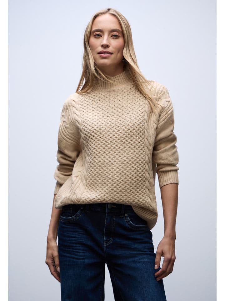 Street One Sweter w kolorze beżowym rozmiar: 40