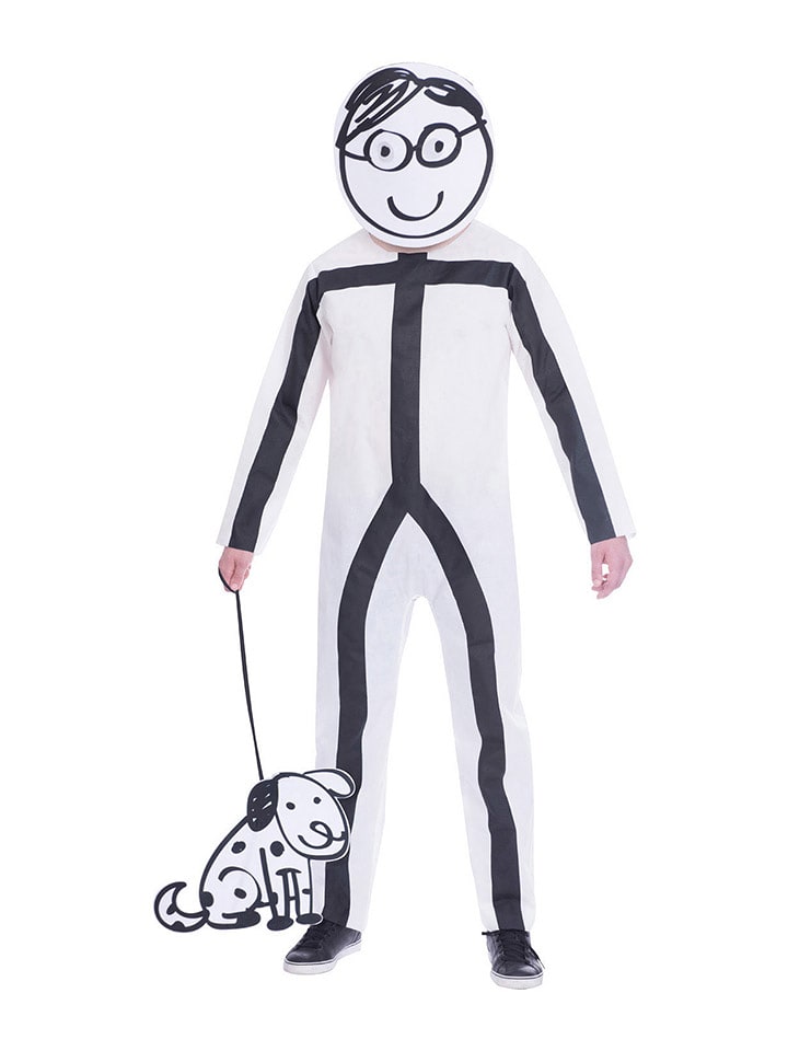 amscan 3-częściowy kostium "Stickman" w kolorze białym rozmiar: XXL