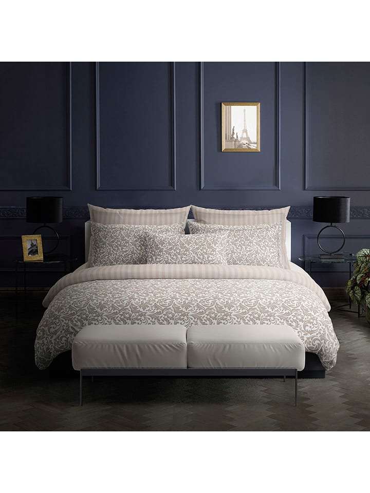 maison héritage PARIS Komplet pościeli satynowej "Esprit Damas" w kolorze szarobrązowym rozmiar: 135x200 cm