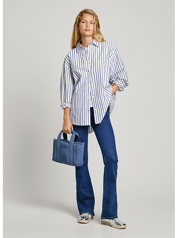 Pepe Jeans Koszula "Artemisa" w kolorze niebiesko-białym rozmiar: XS