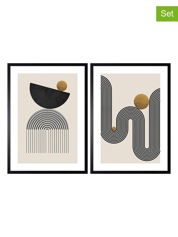 Ars Longa Druki artystyczne (2 szt.) "Geometric Zen" w ramce - 70 x 50 cm rozmiar: onesize