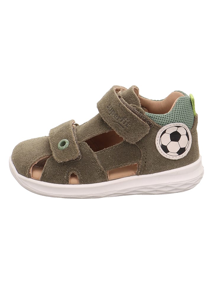 superfit Skórzane półsandały "Bumblebee" w kolorze khaki rozmiar: 24