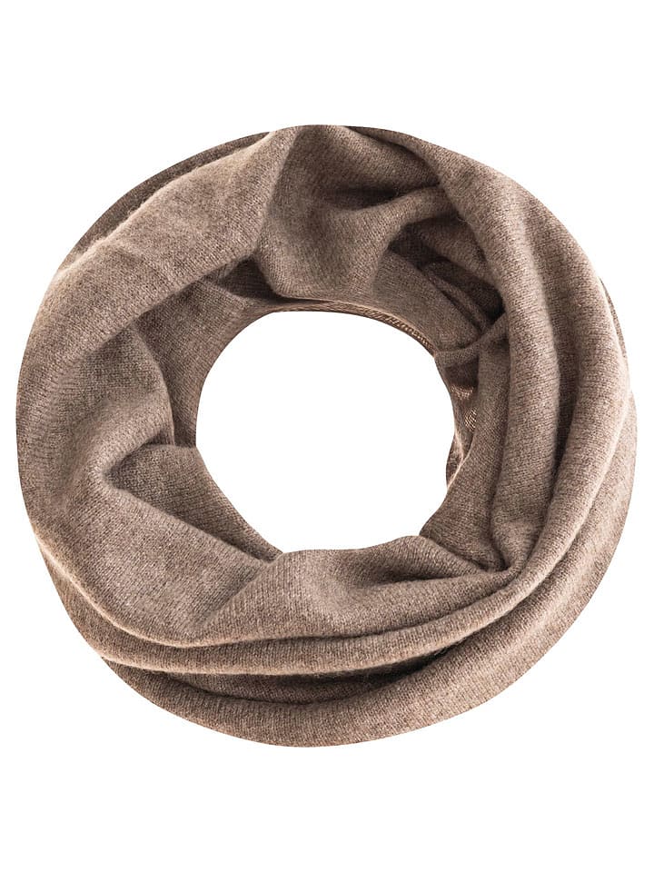 Zwillingsherz Kaszmirowy szal-koło w kolorze beżowo-szarym rozmiar: L/XL