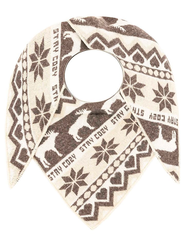 Zwillingsherz Chusta trójkątna w kolorze szaro-białym z dodatkiem wełny - 185 x 90 cm rozmiar: onesize