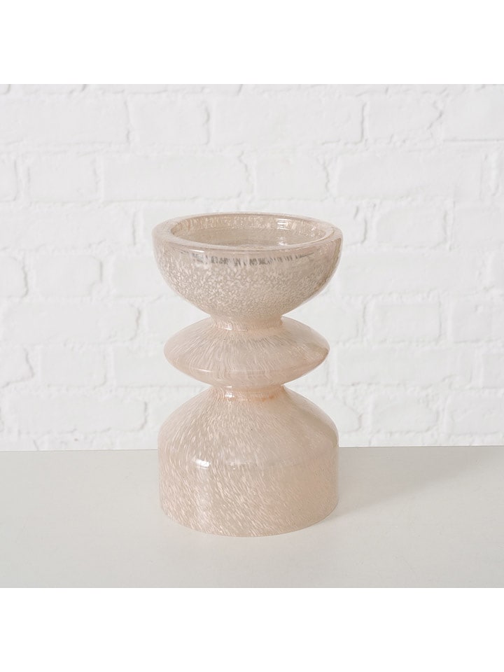 Boltze Świecznik "Peolina" w kolorze jasnoróżowym - wys. 15 cm rozmiar: onesize