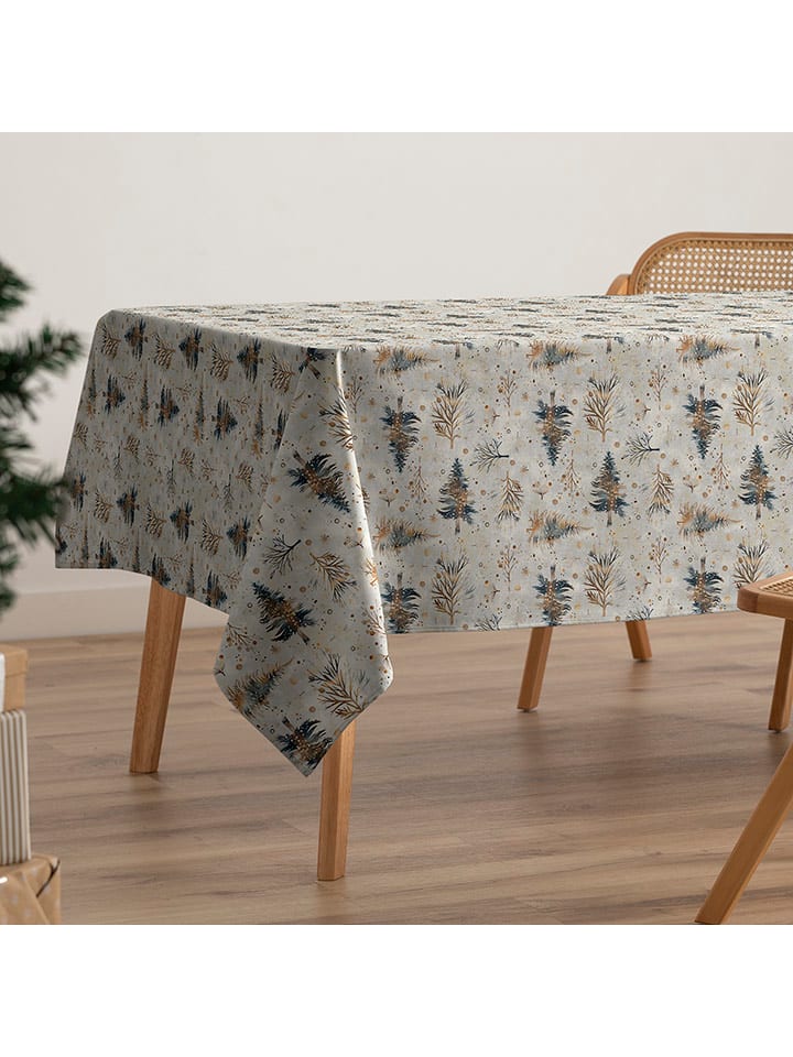 GAMUSI Obrus "Spruce" w kolorze kremowo-zielonym rozmiar: 160x100 cm