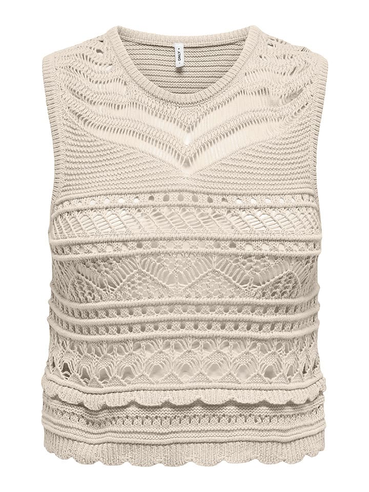 ONLY Top "Paula" w kolorze beżowym rozmiar: M