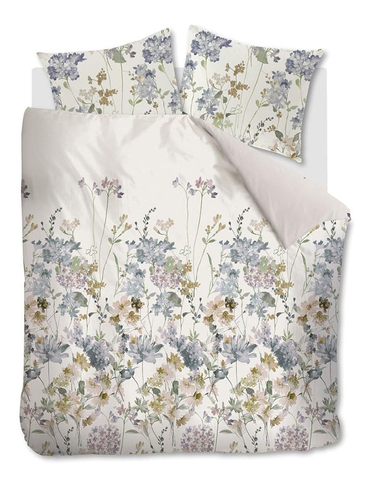 ariadne Komplet pościeli "Hortensia" w kolorze kremowo-błękitnym rozmiar: 135x200 cm