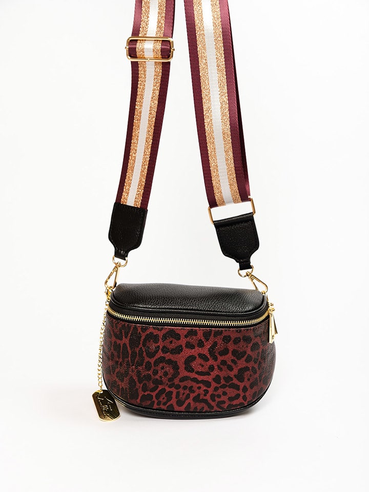 Anna Morellini Skórzana torebka "Gabriella" w kolorze czarno-brązowym - 20 x 15 x 10 cm rozmiar: onesize