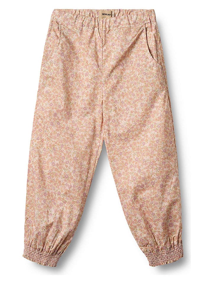 Wheat Spodnie "Sara" w kolorze pomarańczowo-jasnoróżowo-zielonym rozmiar: 122