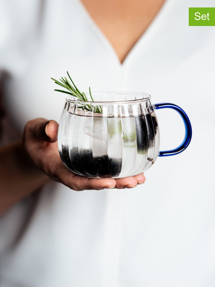 Vialli Design Szklanki (2 szt.) "Tulip" w kolorze niebieskim - 350 ml rozmiar: onesize