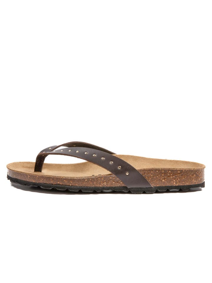 billowy Skórzane japonki w kolorze brązowym rozmiar: 40