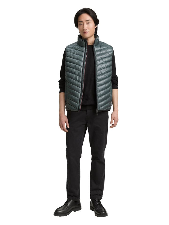 Tom Tailor Kamizelka pikowana w kolorze zielonym rozmiar: XL