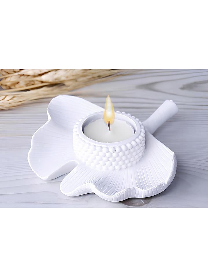 Coin de Pierre Świecznik w kolorze białym - 13 x 14 cm rozmiar: onesize
