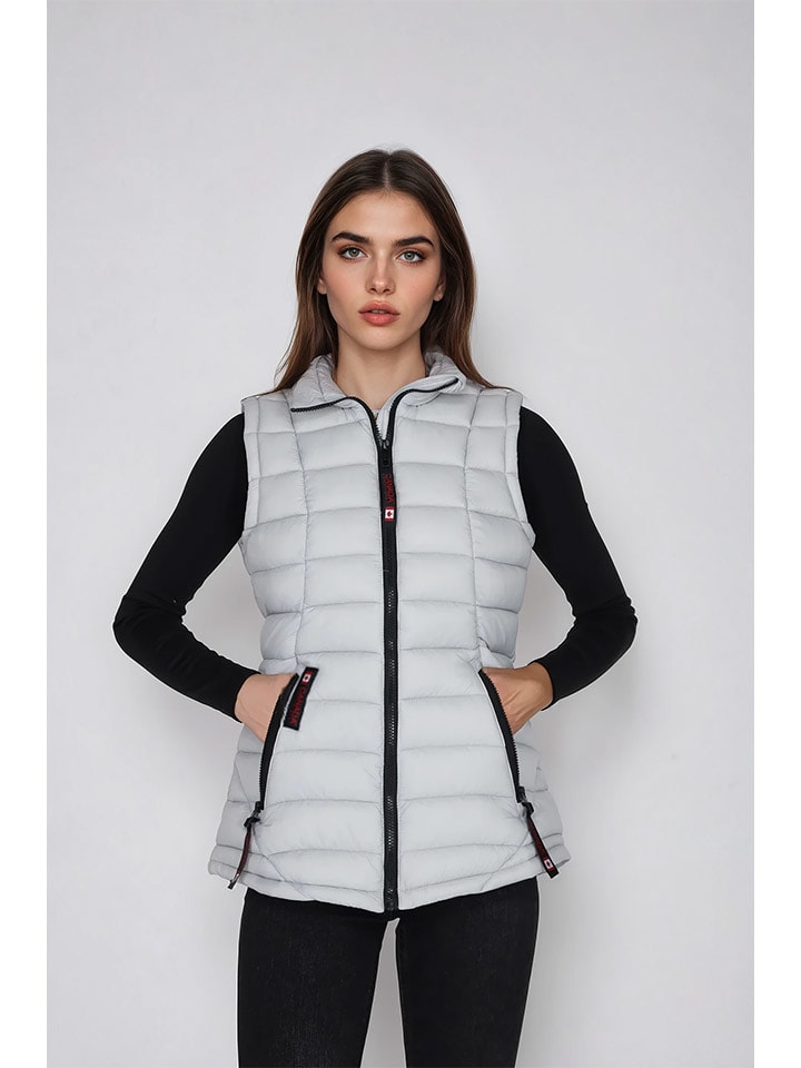 CANADA weather gear Kamizelka pikowana w kolorze szarym rozmiar: M