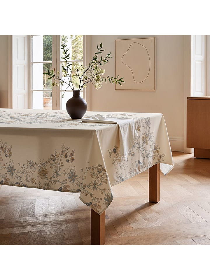 Mint Rugs Obrus "Floral And Tropical Deva" w kolorze kremowo-turkusowym rozmiar: 155x200 cm