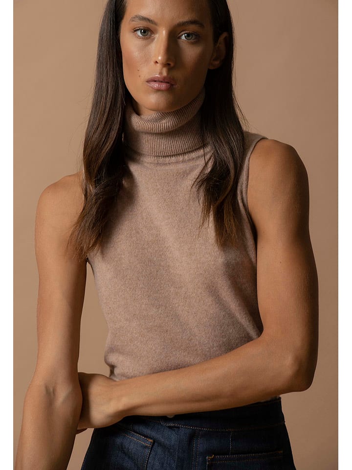 Perfect Cashmere Kaszmirowy bezrękawnik w kolorze karmelowym rozmiar: XXL