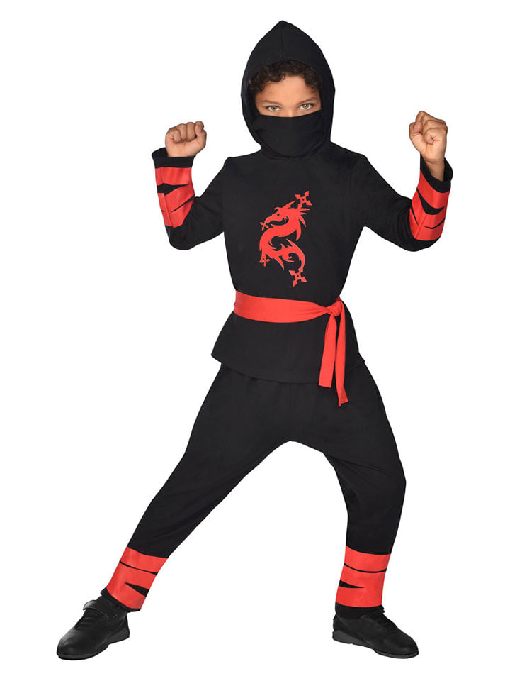 amscan 6-częściowy kostium "Ninja" w kolorze czarnym rozmiar: 152-164