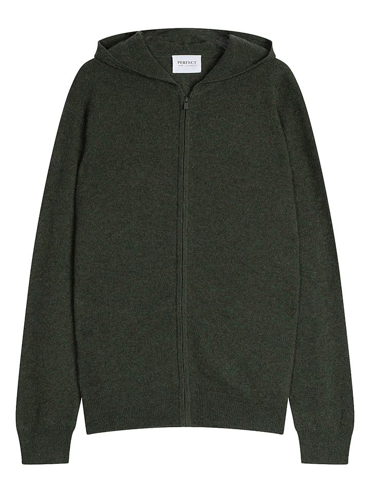 Perfect Cashmere Kaszmirowy kardigan w kolorze khaki rozmiar: L