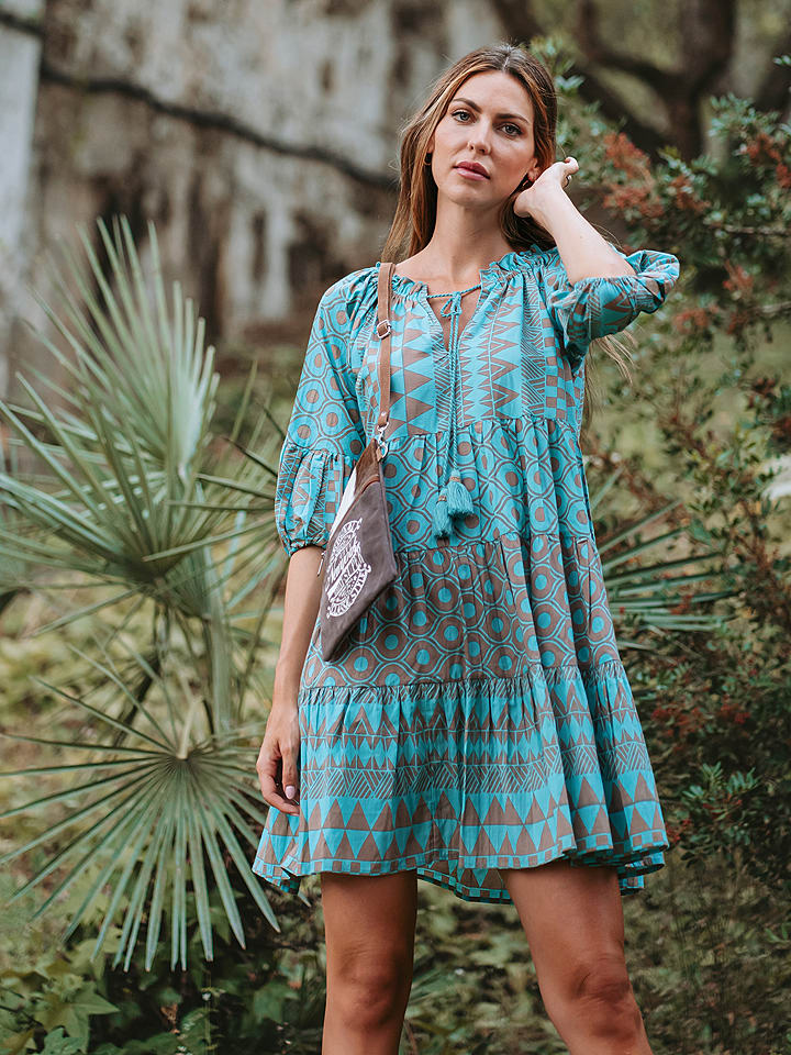 Isla Bonita by SIGRIS Sukienka w kolorze turkusowym rozmiar: M