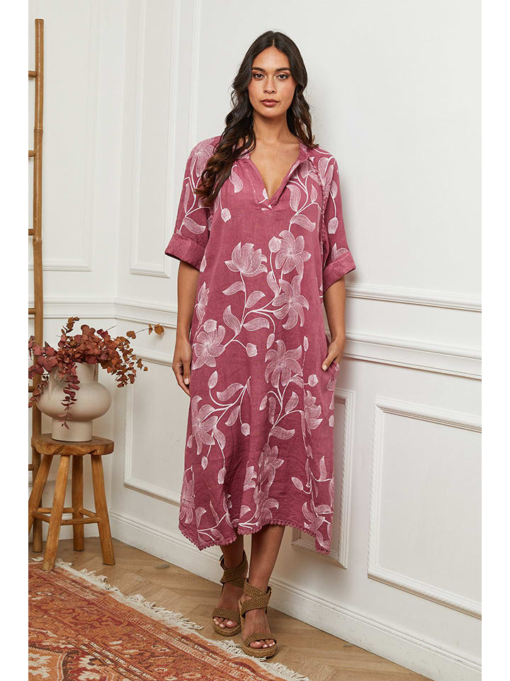 La Compagnie Du Lin Lniana sukienka w kolorze różowym rozmiar: XXL