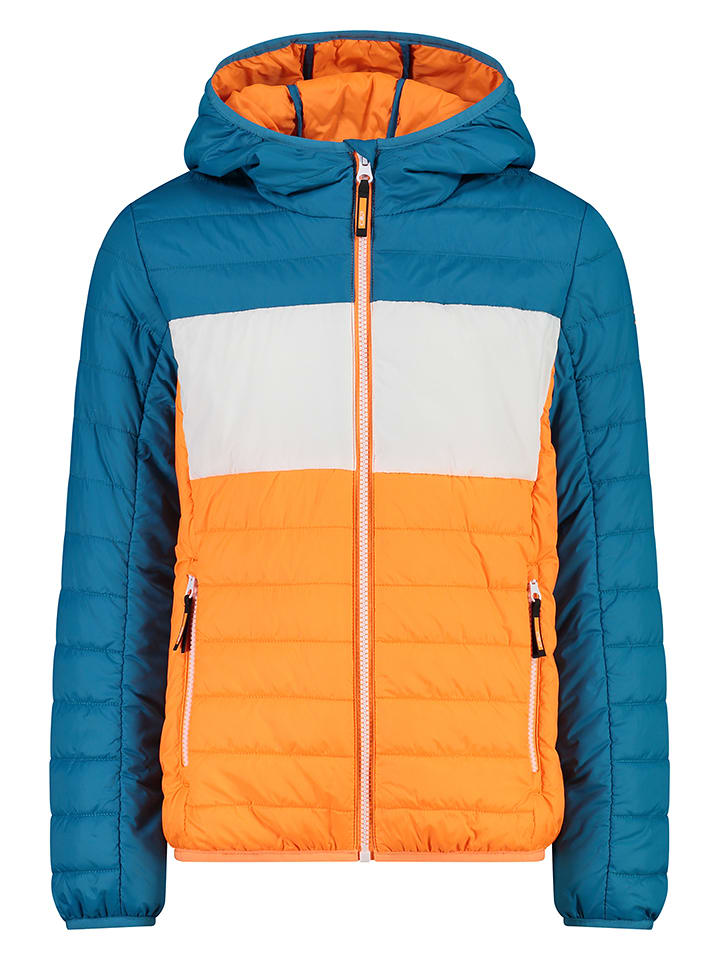 CMP Kurtka pikowana w kolorze niebiesko-biało-pomarańczowym rozmiar: 152