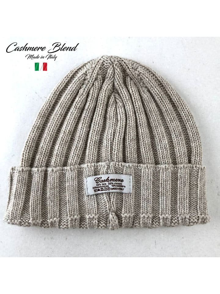 MILANO AMOUR Czapka w kolorze beżowym z dodatkiem kaszmiru rozmiar: onesize