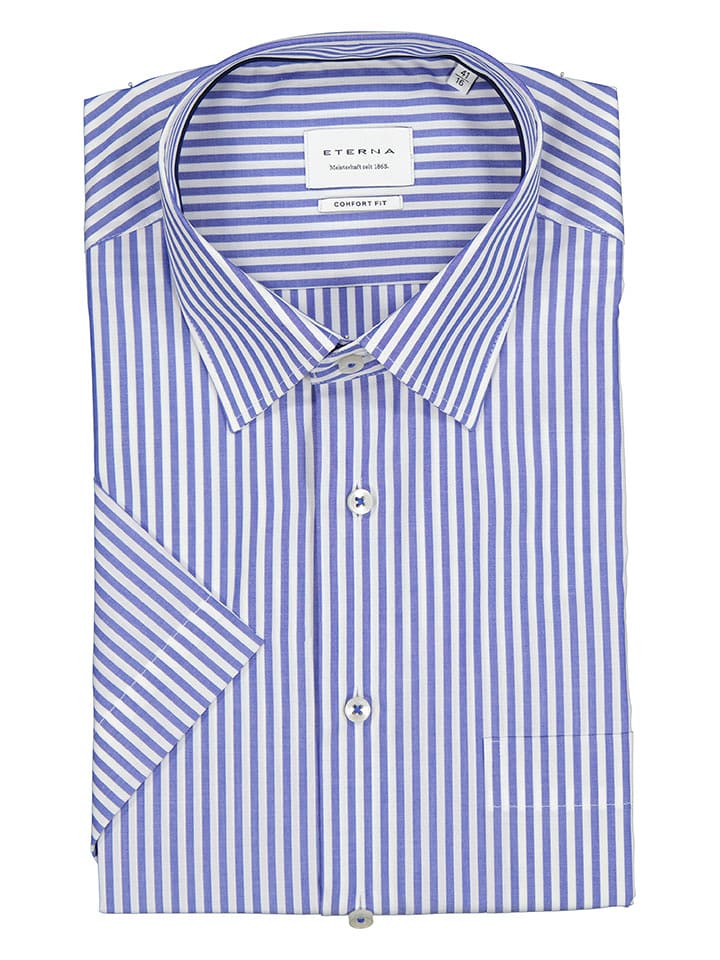 Eterna Koszula - Comfort fit - w kolorze niebiesko-białym rozmiar: 40