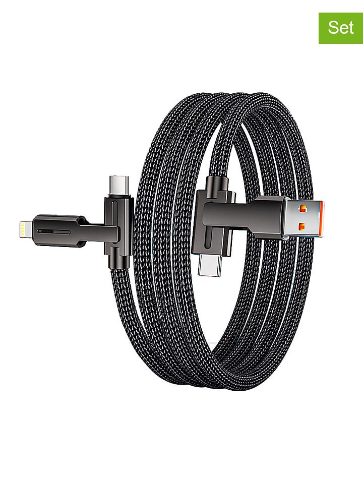 SWEET ACCESS Kable 3w1 (2 szt.) w kolorze czarnym - dł. 1,2 m rozmiar: onesize