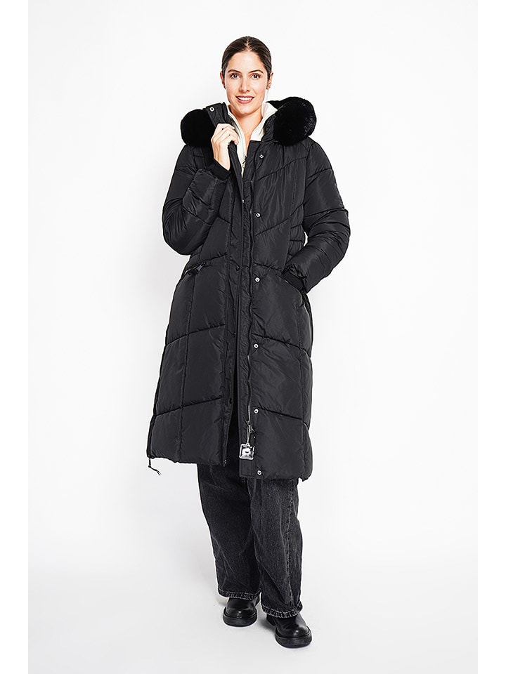 ASSUILI Płaszcz pikowany w kolorze czarnym rozmiar: 42