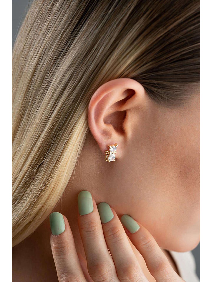 Heliophilia Pozłacane kolczyki-wkrętki z cyrkoniami rozmiar: onesize