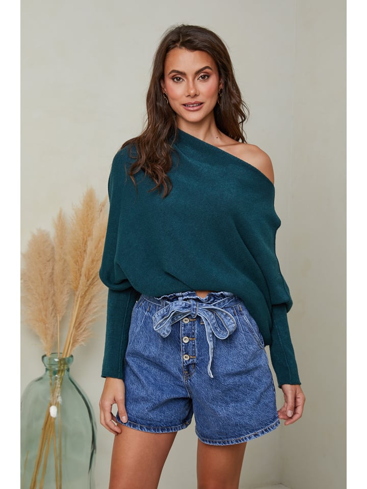 Joséfine Sweter "Isaszeg" w kolorze ciemnozielonym rozmiar: L