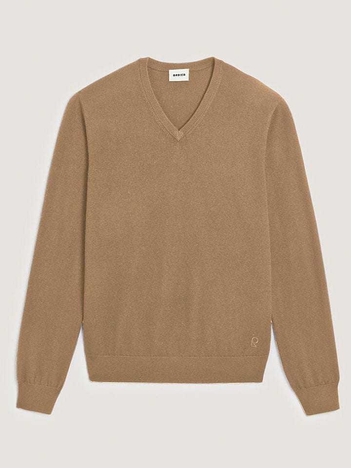 Rodier Wełniany sweter w kolorze jasnobrązowym rozmiar: M