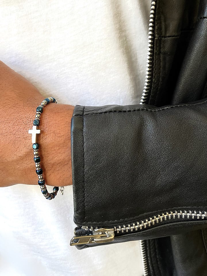 Uomo Bransoletka z hematytami rozmiar: onesize