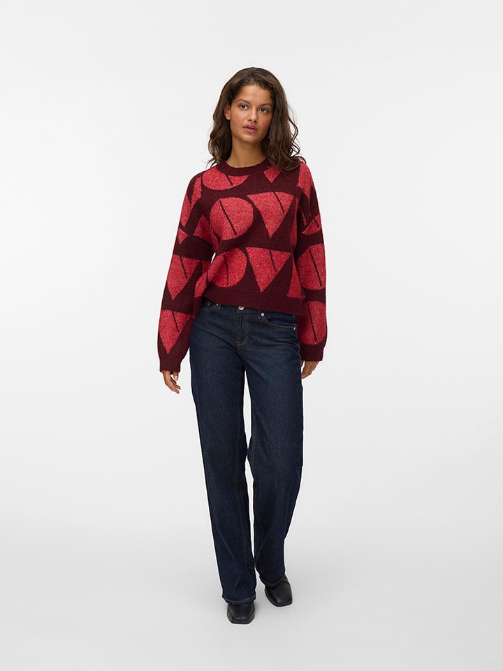 Vero Moda Sweter w kolorze bordowym rozmiar: XS