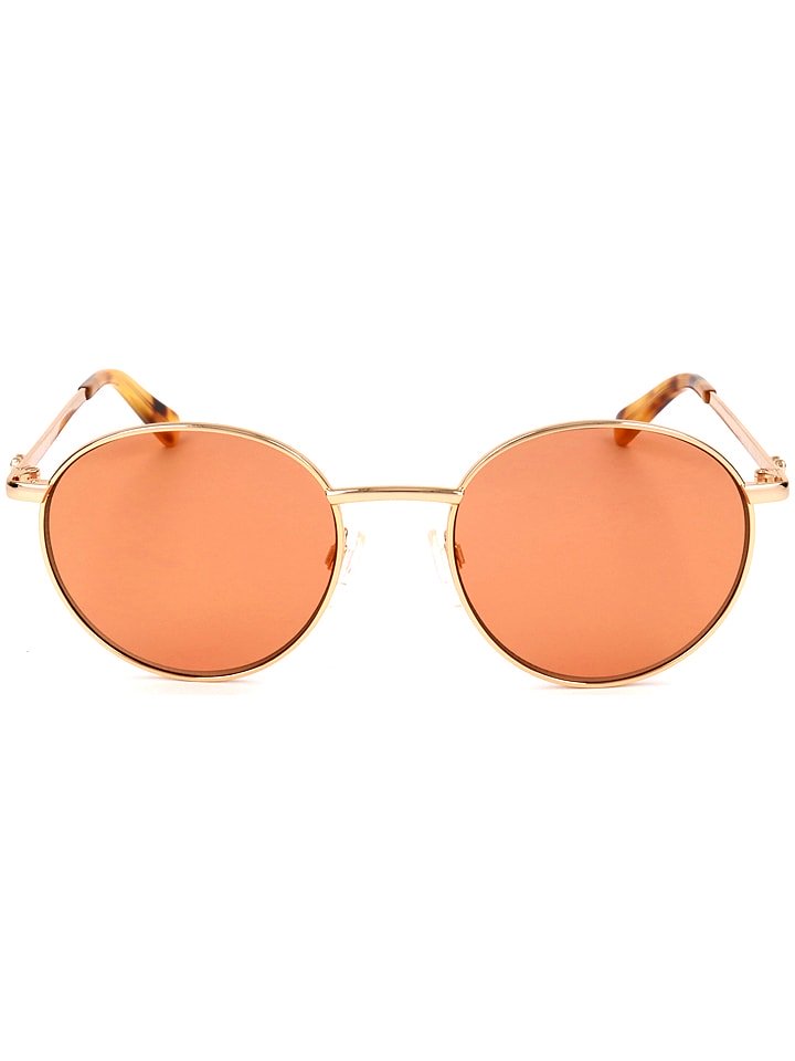 Moschino Damskie okulary przeciwsłoneczne w kolorze złoto-pomarańczowym rozmiar: 50