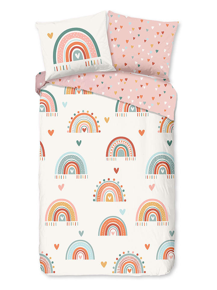 Good Morning Komplet pościeli "Louie" w kolorze biało-jasnoróżowym rozmiar: 120x150 cm