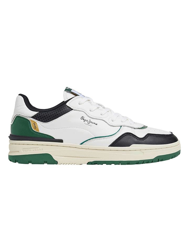 Pepe Jeans FOOTWEAR Sneakersy "Chester Basic" w kolorze białym ze wzorem rozmiar: 43