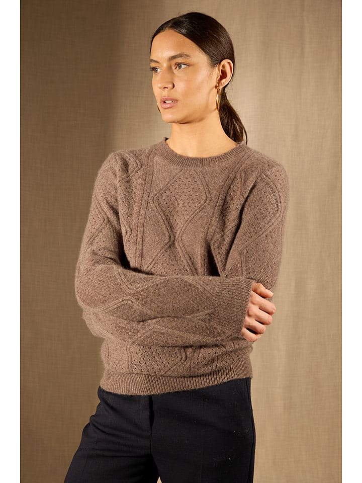 Perfect Cashmere Kaszmirowy sweter "Penden" w kolorze szarobrązowym rozmiar: S