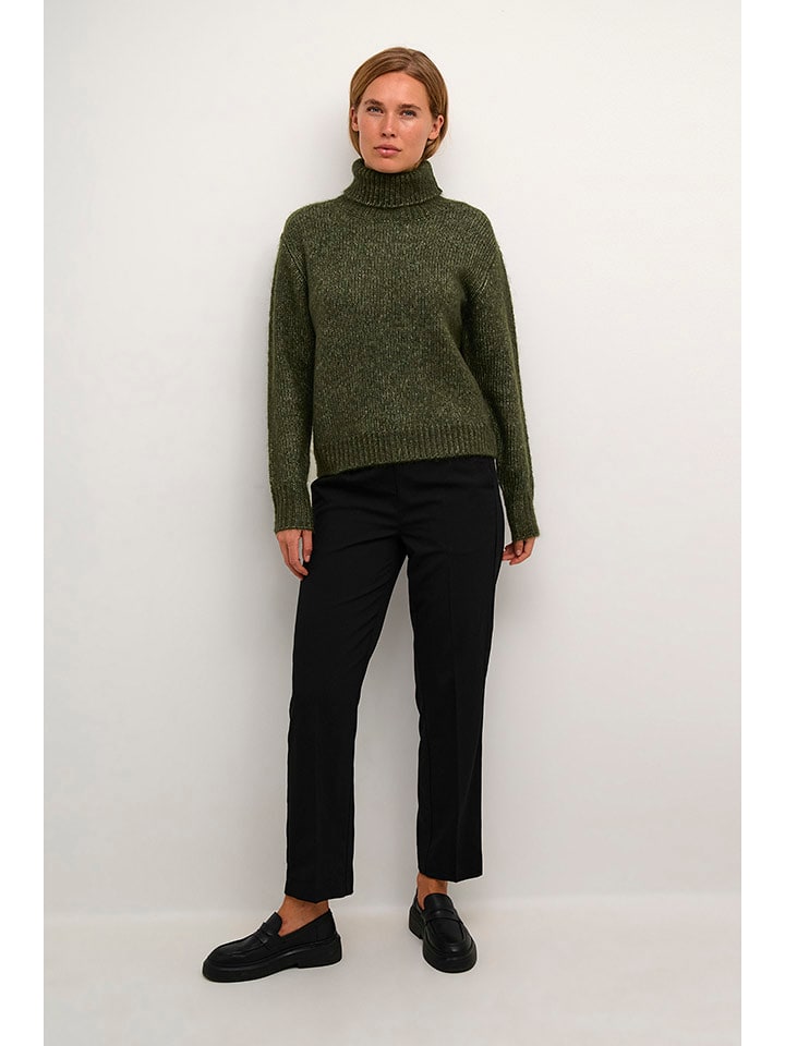 Kaffe Sweter "Alioma" w kolorze ciemnozielonym rozmiar: L